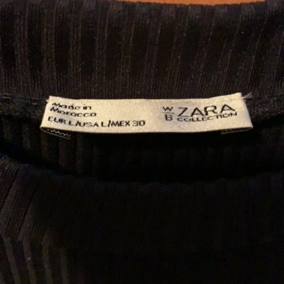 Zara Black Rib Knit Top - Picture 5 of 5